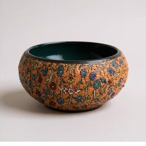 Handcrafted Floral Art Bowl - Multicolor